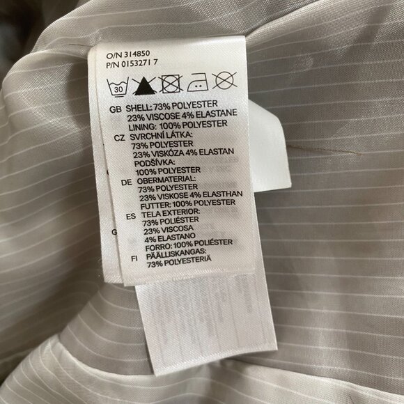 H&M Beige Blazer with Striped Lining Size 2 - Picture 8 of 10